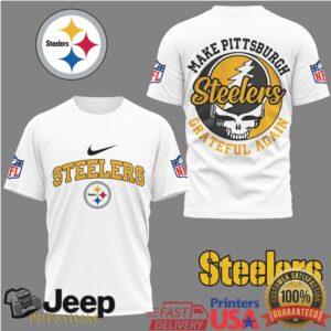 Pittsburgh Steelers X Grateful Dead Steal Your Face “Make Pittsburgh Grateful Again” Tshirt