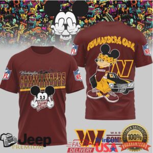 Washington Commanders Official NFL Gangsta Mickey 3D Shirt
