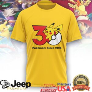 Pokémon 30th Anniversary Pikachu & Friends Commemorative Yellow T Shirt