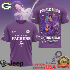 Prince Purple Reign Green Bay Packers Football Tribute T Shirt Prince Purple Reign Green Bay Packers Football Tribute T Shirt