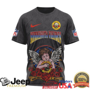 Minnesota Vikings Official NFL Guns N' Roses 3D Shirt