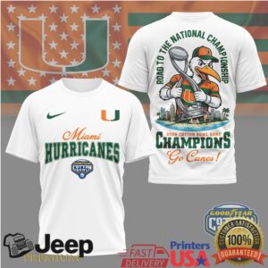 Miami Hurricanes Official NCAA Cotton Bowl Game Champions Shirt