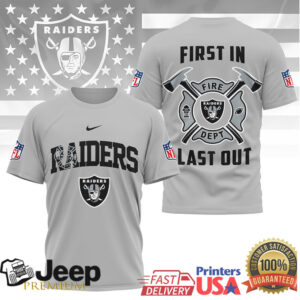 Raiders Fire Dept First In Last Out Shirt Raiders Fire Dept First In Last Out Shirt