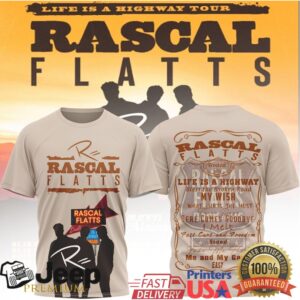 Rascal Flatts Life Is A Highway Tour Silhouette Greatest Hits Tee Rascal Flatts Life Is A Highway Tour Silhouette Greatest Hits Tee