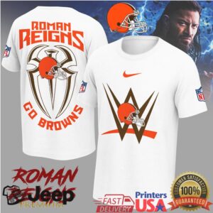 Roman Reigns x Cleveland Browns WWE NFL Graphic T Shirt Roman Reigns x Cleveland Browns WWE NFL Graphic T Shirt