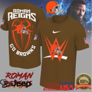 Roman Reigns x Cleveland Browns WWE NFL Graphic T Shirt