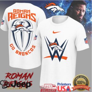 Roman Reigns x Denver Broncos “Go Broncos” WWE NFL Crossover T Shirt