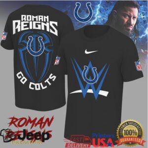 Roman Reigns x Indianapolis Colts “Go Colts” WWE NFL Crossover T Shirt
