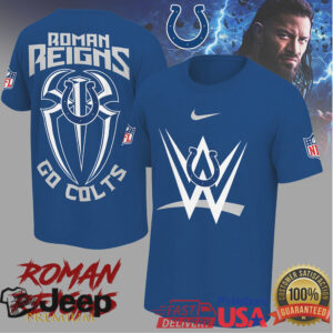 Roman Reigns x Indianapolis Colts “Go Colts” WWE NFL Crossover T Shirt