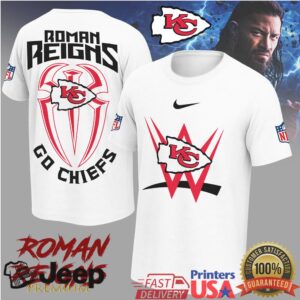 Roman Reigns x Kansas City Chiefs “Go Chiefs” WWE NFL Crossover T Shirt Roman Reigns x Kansas City Chiefs “Go Chiefs” WWE NFL Crossover T Shirt