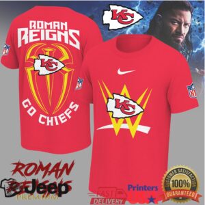 Roman Reigns x Kansas City Chiefs “Go Chiefs” WWE NFL Crossover T Shirt