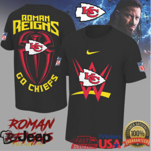 Roman Reigns x Kansas City Chiefs “Go Chiefs” WWE NFL Crossover T Shirt