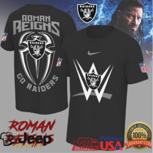 Roman Reigns x Las Vegas Raiders WWE NFL Graphic T Shirt