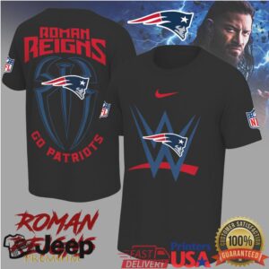 Roman Reigns x New England Patriots WWE NFL Graphic T Shirt Roman Reigns x New England Patriots WWE NFL Graphic T Shirt