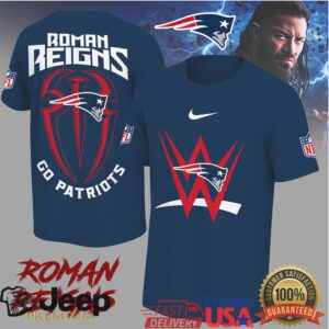 Roman Reigns x New England Patriots WWE NFL Graphic T Shirt