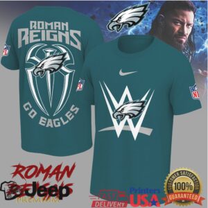 Roman Reigns x Philadelphia Eagles “Go Eagles” WWE NFL Crossover T Shirt