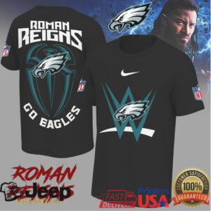 Roman Reigns x Philadelphia Eagles “Go Eagles” WWE NFL Crossover T Shirt