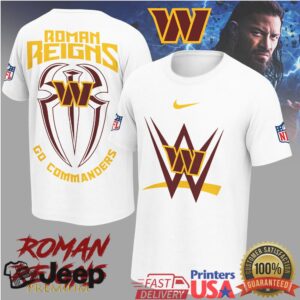 Roman Reigns x Washington Commanders “Go Commanders” WWE NFL Crossover T Shirt Roman Reigns x Washington Commanders “Go Commanders” WWE NFL Crossover T Shirt
