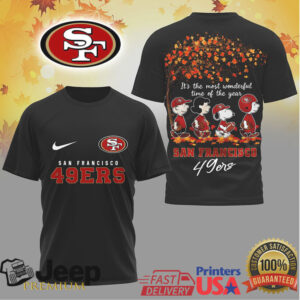 San Francisco 49Ers Snoopy & Charlie Brown Fall Season Nfl Tee
