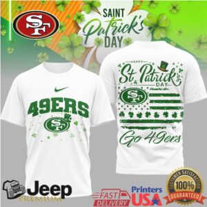 San Francisco 49Ers St. Patrick'S Day Lucky Shamrock Flag Tshirt