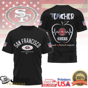 San Francisco 49Ers Teacher Appreciation Teach Love Inspire Shirt