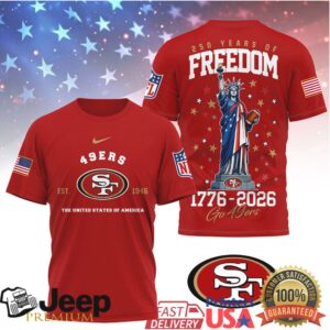 San Francisco 49ers 250 Years of Freedom 1776 2026 T Shirt San Francisco 49ers 250 Years of Freedom 1776 2026 T Shirt