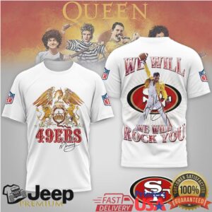 San Francisco 49ers Freddie Mercury Queen “We Will Rock You” NFL Tee