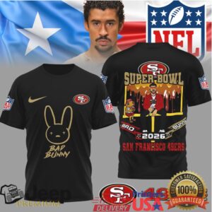 San Francisco 49ers Official NFL Bad Bunny Super Bowl 3D Shirt San Francisco 49ers Official NFL Bad Bunny Super Bowl 3D Shirt