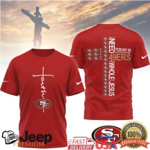San Francisco 49ers Official NFL Faith Over Fear 3D Shirt