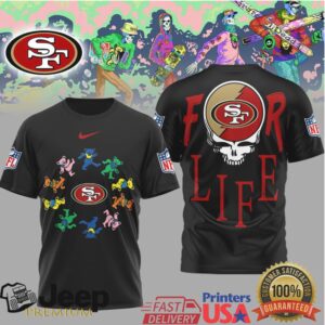 San Francisco 49ers Official NFL Grateful Dead For Life 3D Shirt San Francisco 49ers Official NFL Grateful Dead For Life 3D Shirt