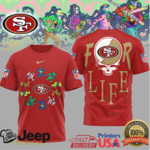 San Francisco 49ers Official NFL Grateful Dead For Life 3D Shirt