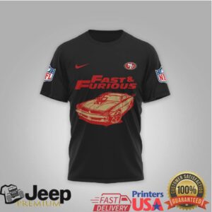 San Francisco 49ers Official NFL x Fast And Furious 3D Shirt