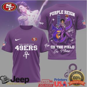 San Francisco 49ers Purple Reign Prince Graphic T Shirt Fan Edition