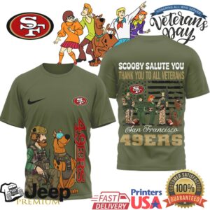 San Francisco 49ers Scooby Doo Military Salute Veteran’s Day T Shirt