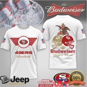 San Francisco 49ers x Budweiser King of Beers Football Graphic T Shirt San Francisco 49ers x Budweiser King of Beers Football Graphic T Shirt
