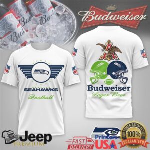 Seattle Seahawks Budweiser Beer Helmet Design Sport T Shirt