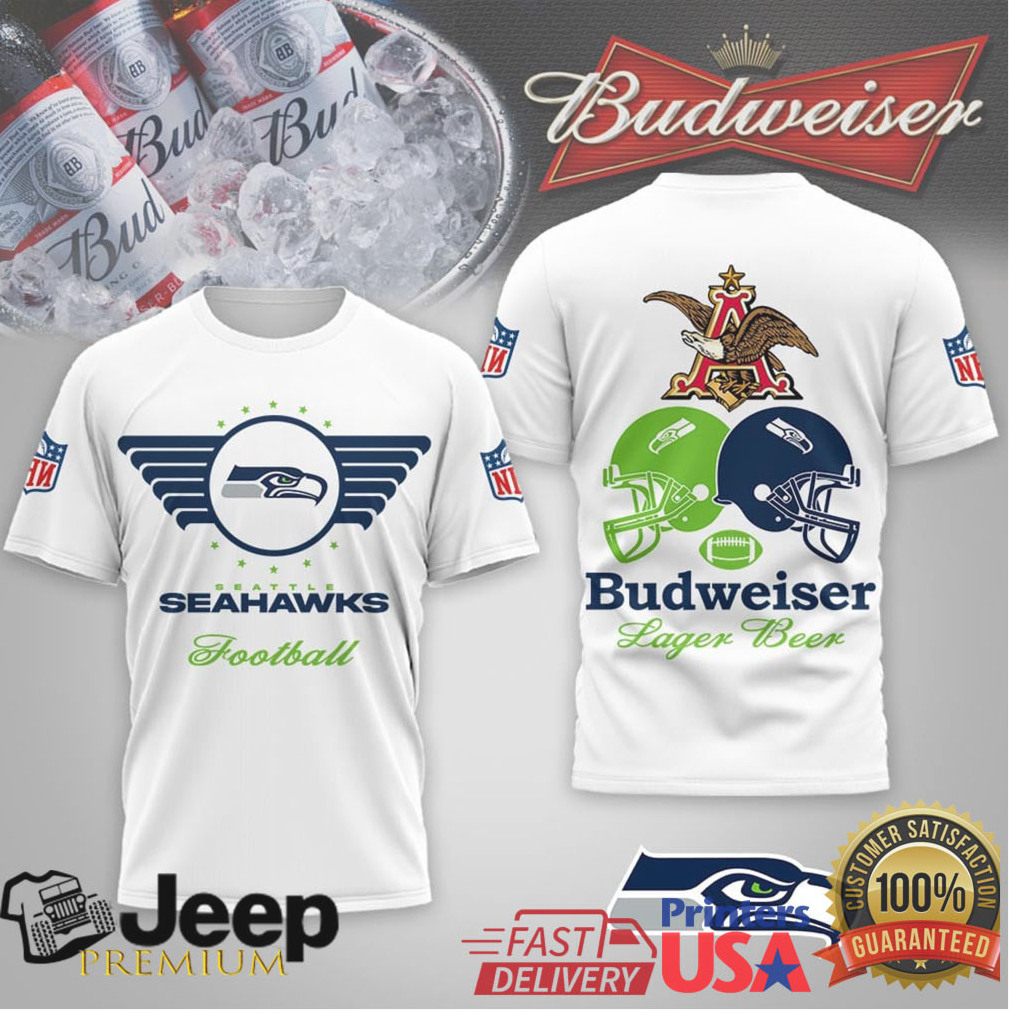 Seattle Seahawks Budweiser Beer Helmet Design Sport T Shirt Seattle Seahawks Budweiser Beer Helmet Design Sport T Shirt