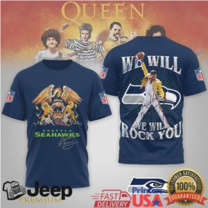 Seattle Seahawks Freddie Mercury Queen “We Will Rock You” NFL Tee