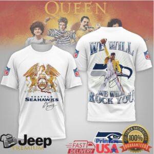 Seattle Seahawks Freddie Mercury Queen “We Will Rock You” NFL Tee