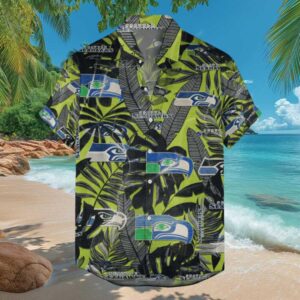 Seattle Seahawks NFL Tropical Hawaiian Shirt Action Green Floral Palm Design Seattle Seahawks NFL Tropical Hawaiian Shirt Action Green Floral Palm Design