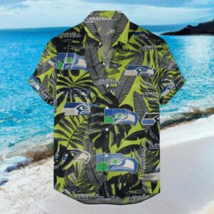 Seattle Seahawks NFL Tropical Hawaiian Shirt Action Green Floral Palm Design