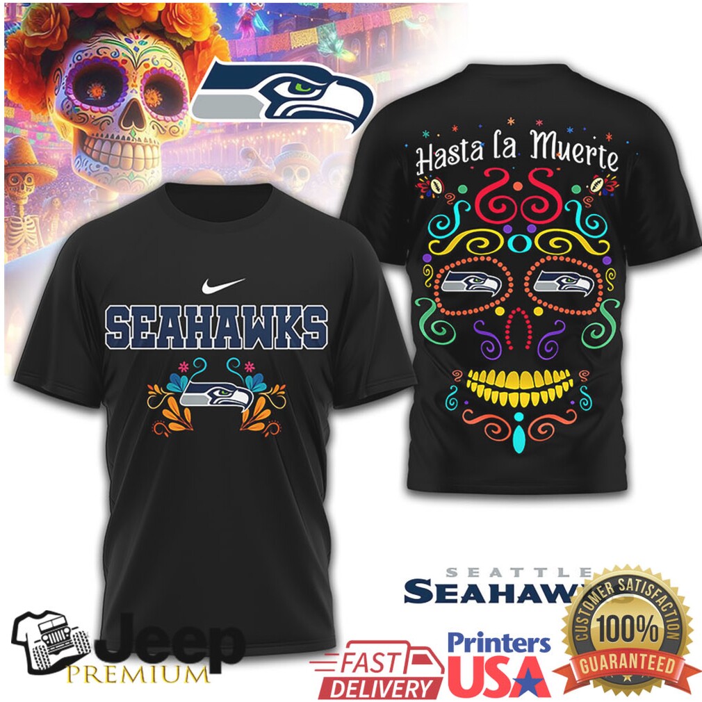 Seattle Seahawks Official NFL Day of the Dead 3D Shirt Seattle Seahawks Official NFL Day of the Dead 3D Shirt