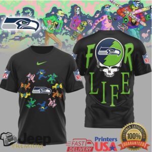 Seattle Seahawks Official NFL Grateful Dead For Life 3D Shirt Seattle Seahawks Official NFL Grateful Dead For Life 3D Shirt