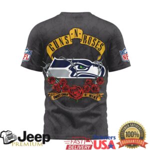 Seattle Seahawks Official NFL Guns N Roses 3D Shirt