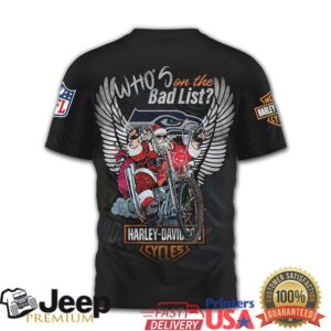Seattle Seahawks Official NFL Harley Davidson Santa Claus 3D Shirt