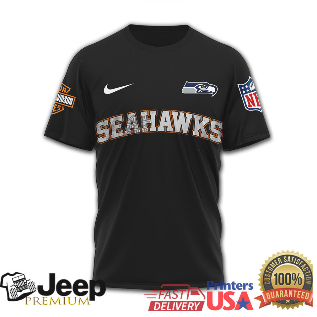 Seattle Seahawks Official NFL Harley Davidson Santa Claus 3D Shirt Seattle Seahawks Official NFL Harley Davidson Santa Claus 3D Shirt