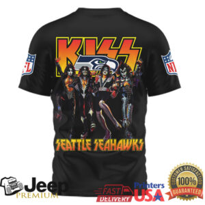 Seattle Seahawks Official NFL Kiss Band 3D Shirt