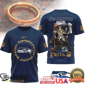 Seattle Seahawks Official NFL Lord Of The Rings 3D Shirt Seattle Seahawks Official NFL Lord Of The Rings 3D Shirt