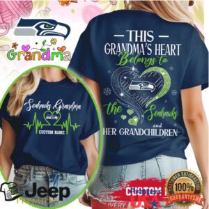 Seattle Seahawks Official NFL Personalized Football Grandma T shirt