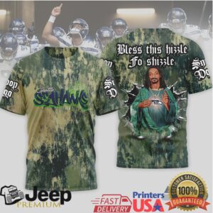 Seattle Seahawks Official NFL Snoop Dogg Bless this hizzle fo shizzle 3D Shirt